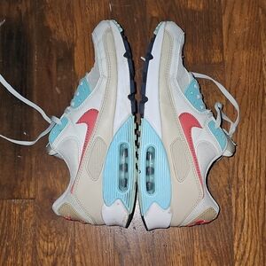Nike Kids Air Max Sneakers - White, Light Blue & Coral